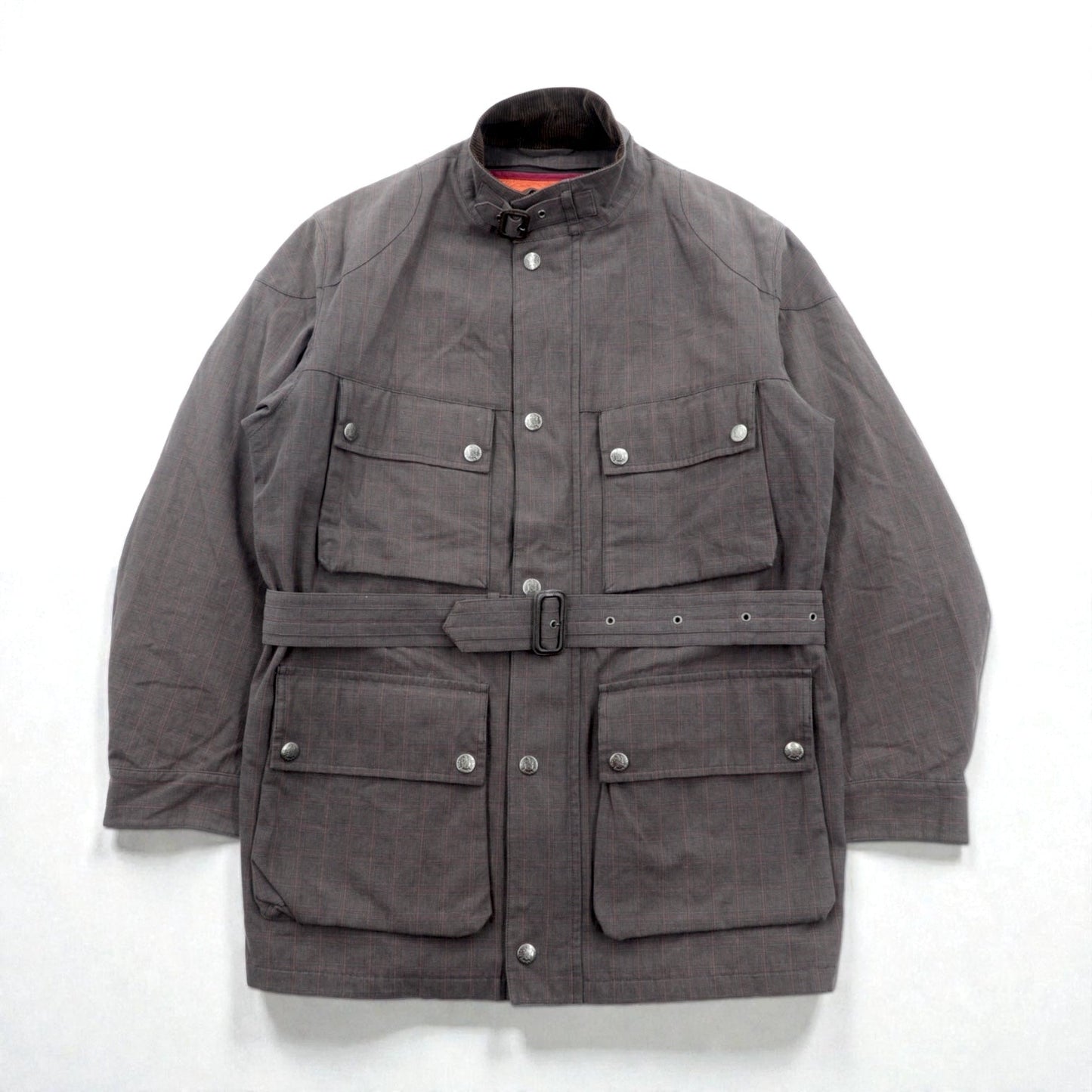 THE SCOTCH HOUSE 中綿 サファリジャケット XL ベルト付き ライナー着脱 スタンドカラー 4ポケット