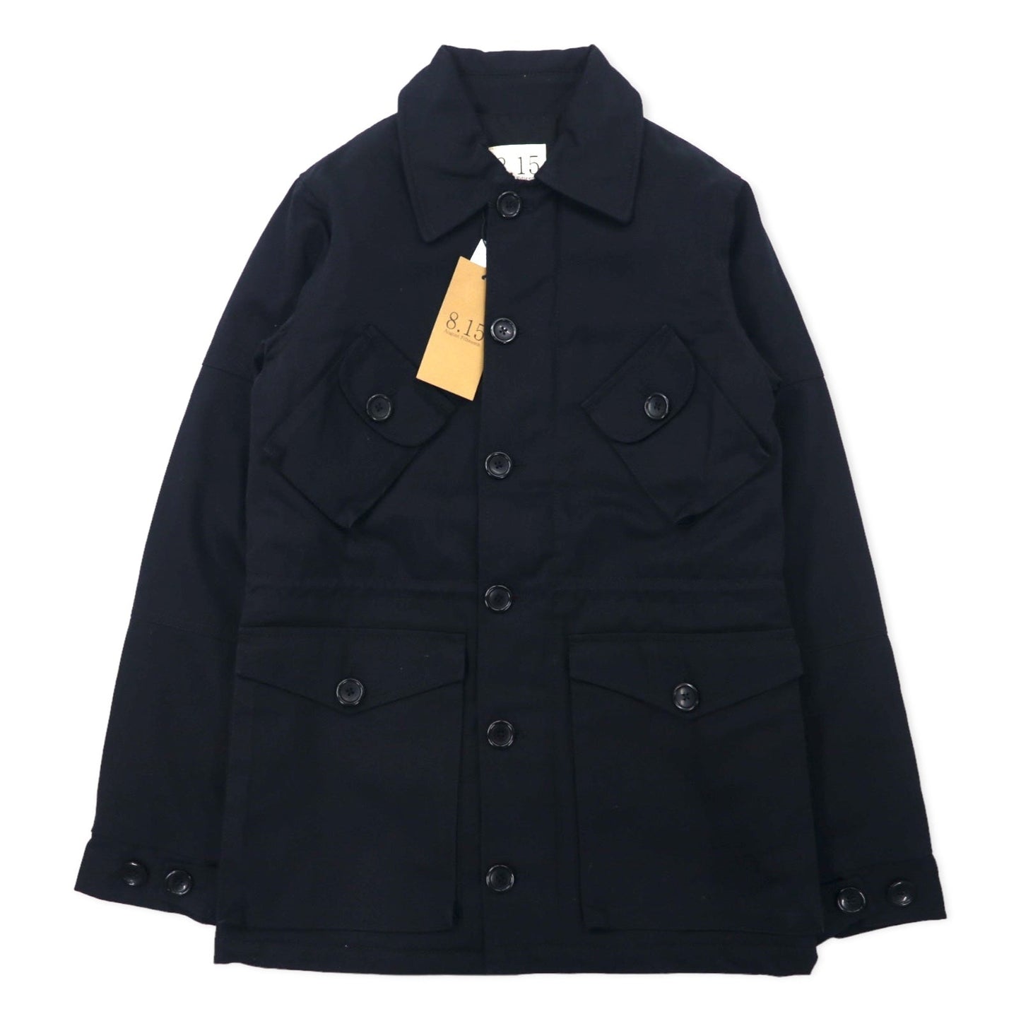 8.15 AUGUST FIFTEENTH USA-Made Army Jacket, Size Small, Black, Cotton, Boa Lining, Drawcord, ARMY JACKET 4095A21902, Unused