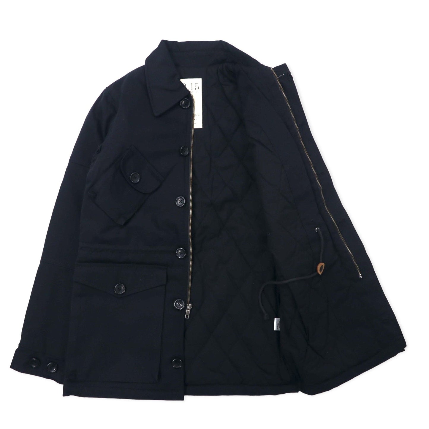 8.15 AUGUST FIFTEENTH USA-Made Army Jacket, Size Small, Black, Cotton, Boa Lining, Drawcord, ARMY JACKET 4095A21902, Unused