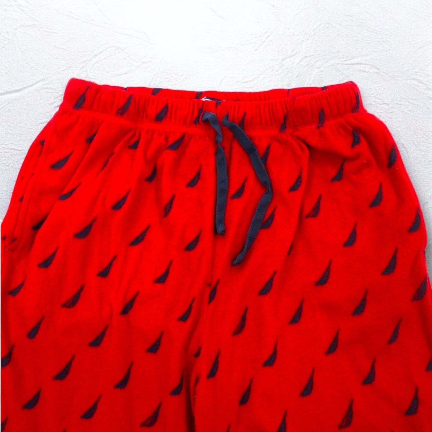 NAUTICA パジャマパンツ イージーパンツ M レッド マイクロフリース 総柄 SLEEPWEAR