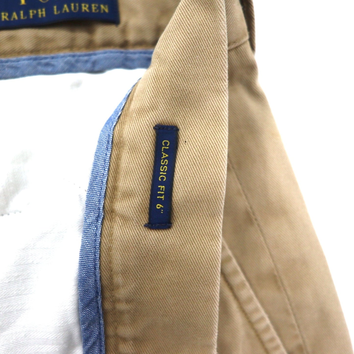 POLO RALPH LAUREN Polo Chino Classic Fit Chino Shorts, Size 34, Beige Cotton