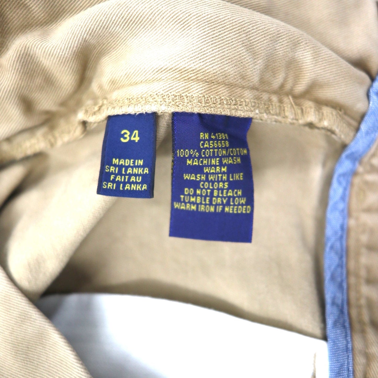 POLO RALPH LAUREN Polo Chino Classic Fit Chino Shorts, Size 34, Beige Cotton