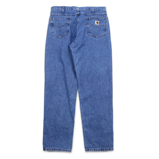 Carhartt Relaxed Fit Baggy Tapered Denim Pants, Size L, Indigo Blue, RELAXED FIT B13 STW, Made in Mexico