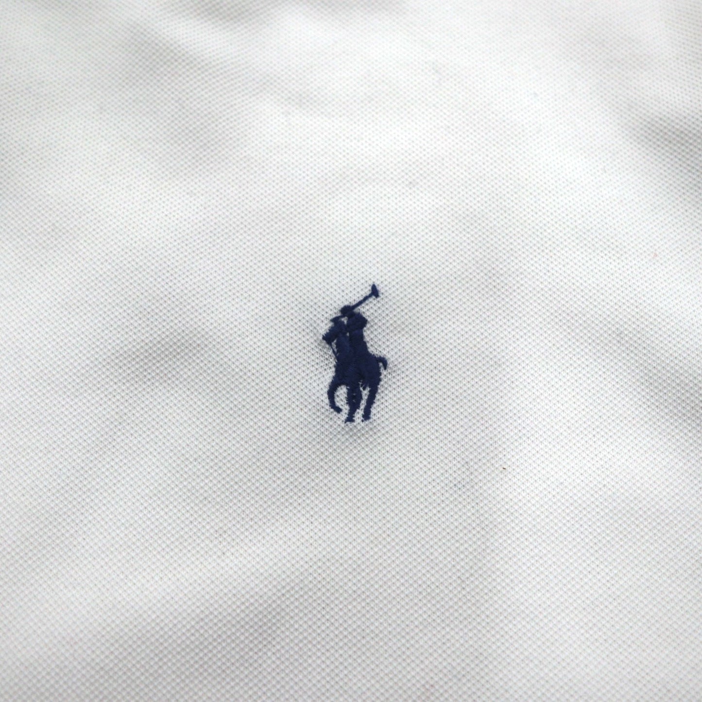 POLO RALPH LAUREN Ribbed Line Polo Shirt, XL, White Cotton, Pique, Small Pony Embroidery