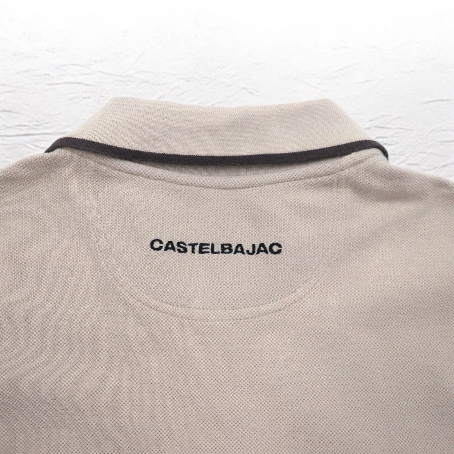 CASTELBAJAC SPORT 90年代 長袖 ポロシャツ XL ベージュ コットン キャラクター刺繍