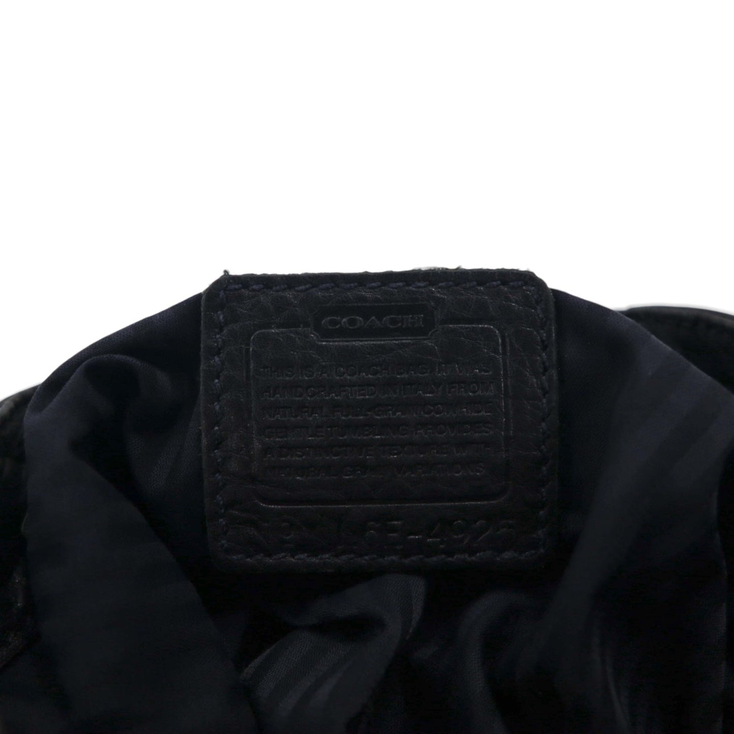 COACH イタリア製 オールドコーチ ペプルドレザー 巾着 リュックサック バックパック 牛革 L6E-4925 シボ革