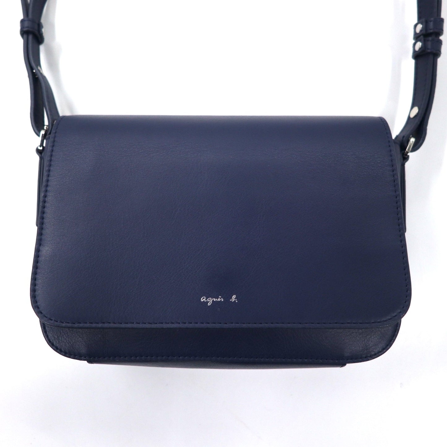 agnes b. Leather Shoulder Bag, Navy Cowhide Leather, LS15-02