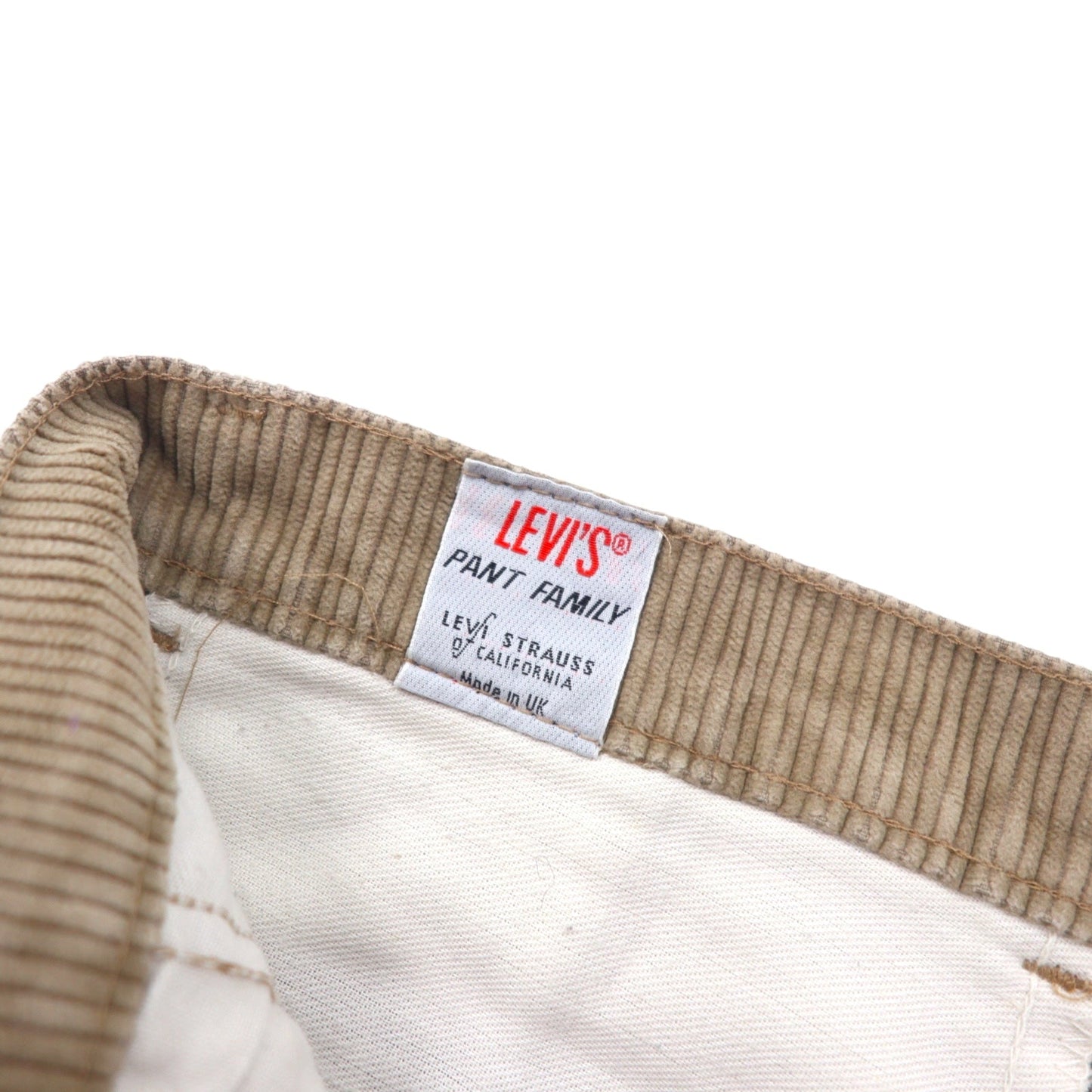 LEVI'S Made in England 90s Euro Tuck Wide Corduroy Pants, Size 33, Beige Cotton, PANT FAMILY 299 3484 4584