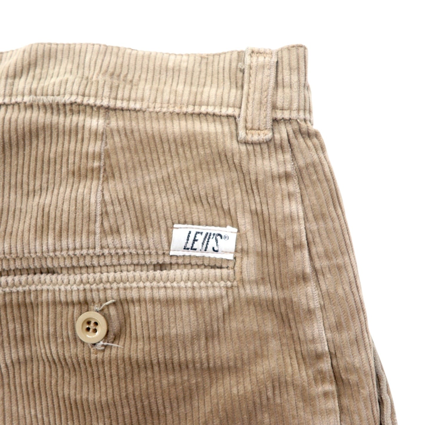 LEVI'S Made in England 90s Euro Tuck Wide Corduroy Pants, Size 33, Beige Cotton, PANT FAMILY 299 3484 4584