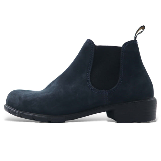 Blundstone Suede Leather Side Gore Boots, Size 23.5cm, Navy, 000995
