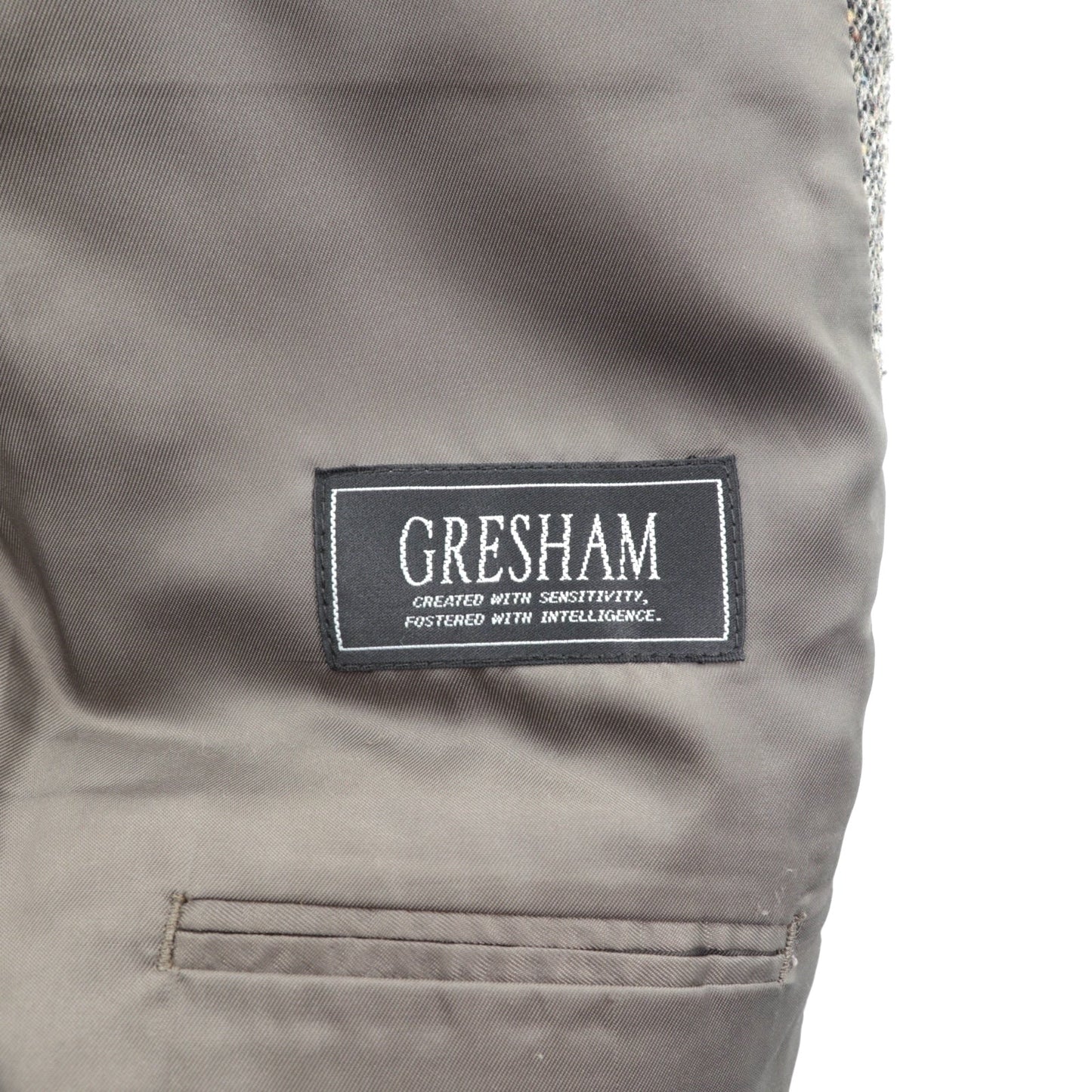 GRESHAM 90年代 ツイード テーラードジャケット ネップ 2B ブレザー M グレー ウール
