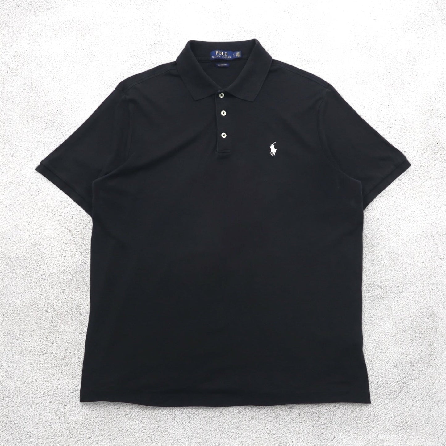POLO RALPH LAUREN CLASSIC FIT Polo Shirt, Size L, Black Cotton, Small Pony Embroidery