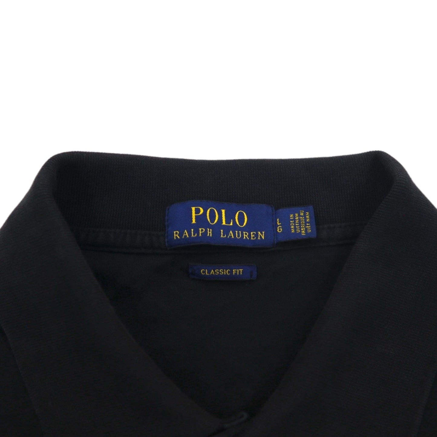 POLO RALPH LAUREN CLASSIC FIT Polo Shirt, Size L, Black Cotton, Small Pony Embroidery
