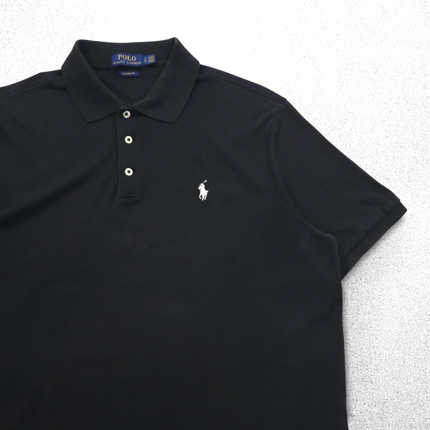 POLO RALPH LAUREN CLASSIC FIT Polo Shirt, Size L, Black Cotton, Small Pony Embroidery