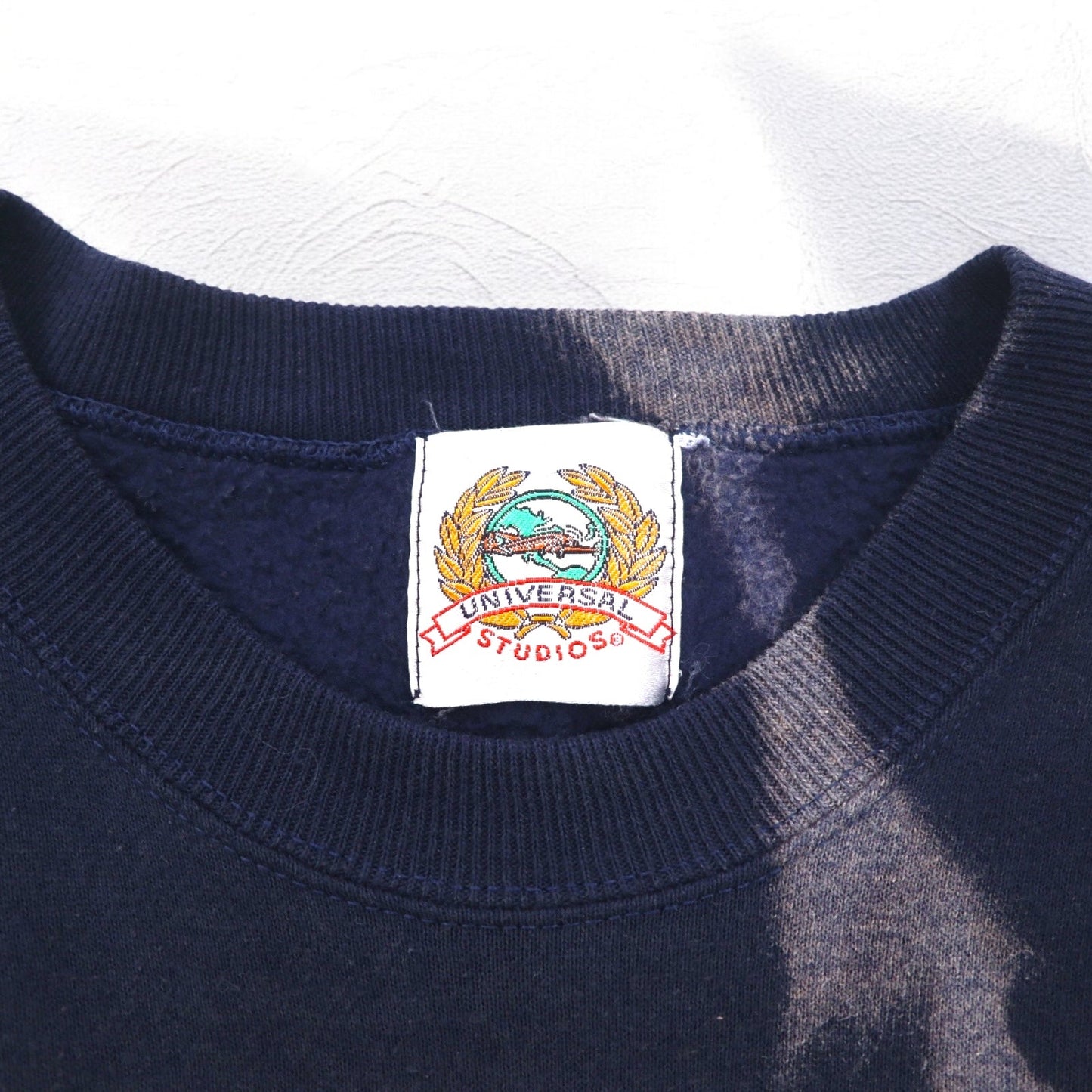 90s Universal Studios Tie-Dye Embroidered Sweatshirt, Size L, Navy, Fleece-Lined