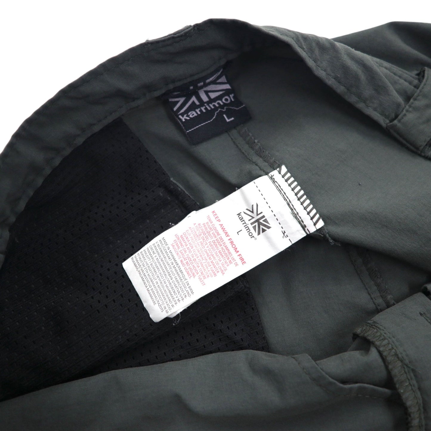karrimor アウトドア 2WAY コンバーチブル カーゴパンツ ショートパンツ L グレー ナイロン 防水 ストレッチ