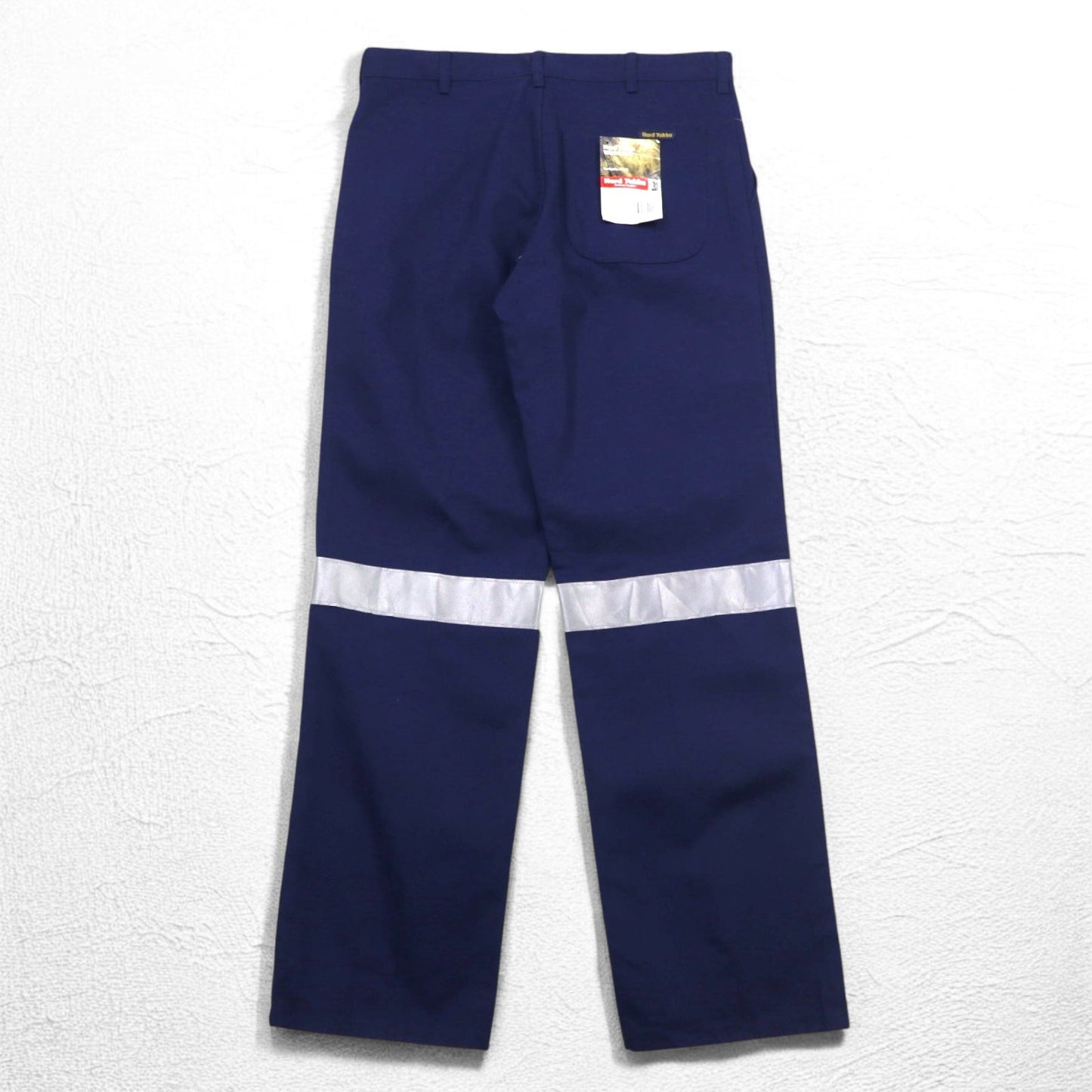 Hard Yakka Reflective Tuck Work Pants, Size L, Navy, Cotton, 3M Scotchlite, Unused
