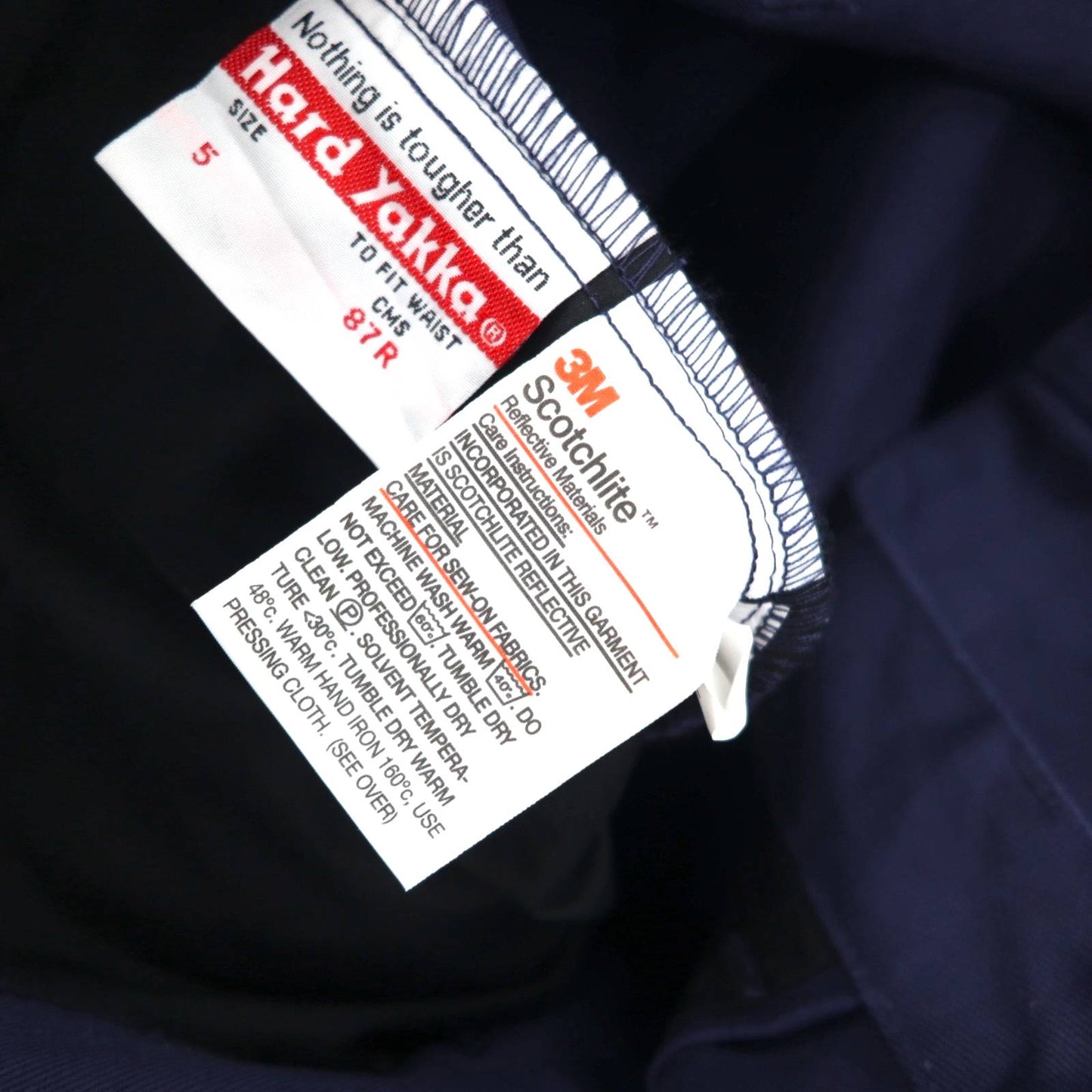 Hard Yakka Reflective Tuck Work Pants, Size L, Navy, Cotton, 3M Scotchlite, Unused
