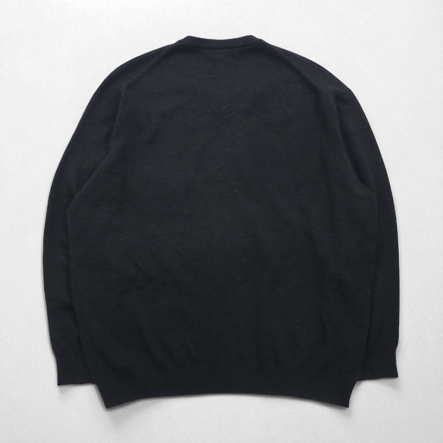 LACOSTE Vネック セーター ニット XL グレー ウール ワンポイントロゴ
