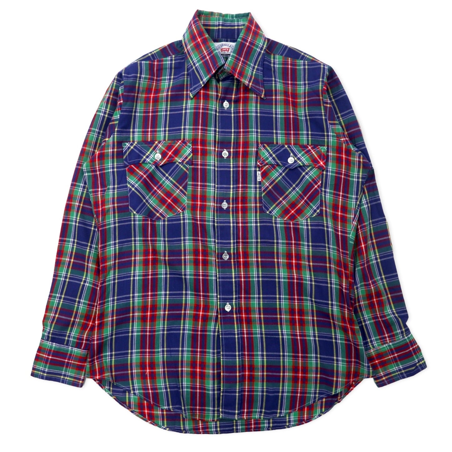 Levi's 1970s Western Shirt, Size M, Multicolor Check, Collar Filler, White Tab