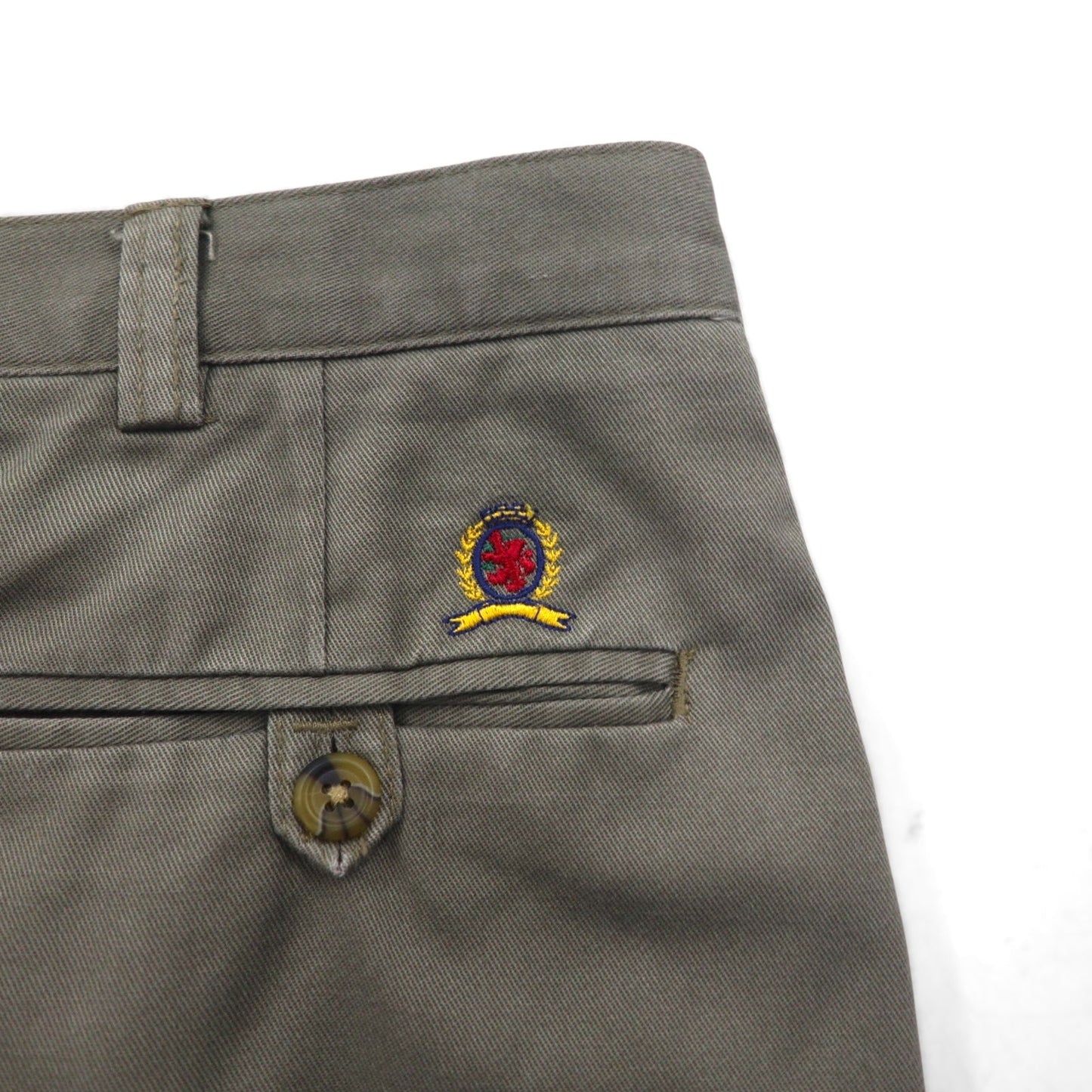 TOMMY HILFIGER 90年代 2タック ワイド チノパンツ L ベージュ コットン プリーツ センタープレス