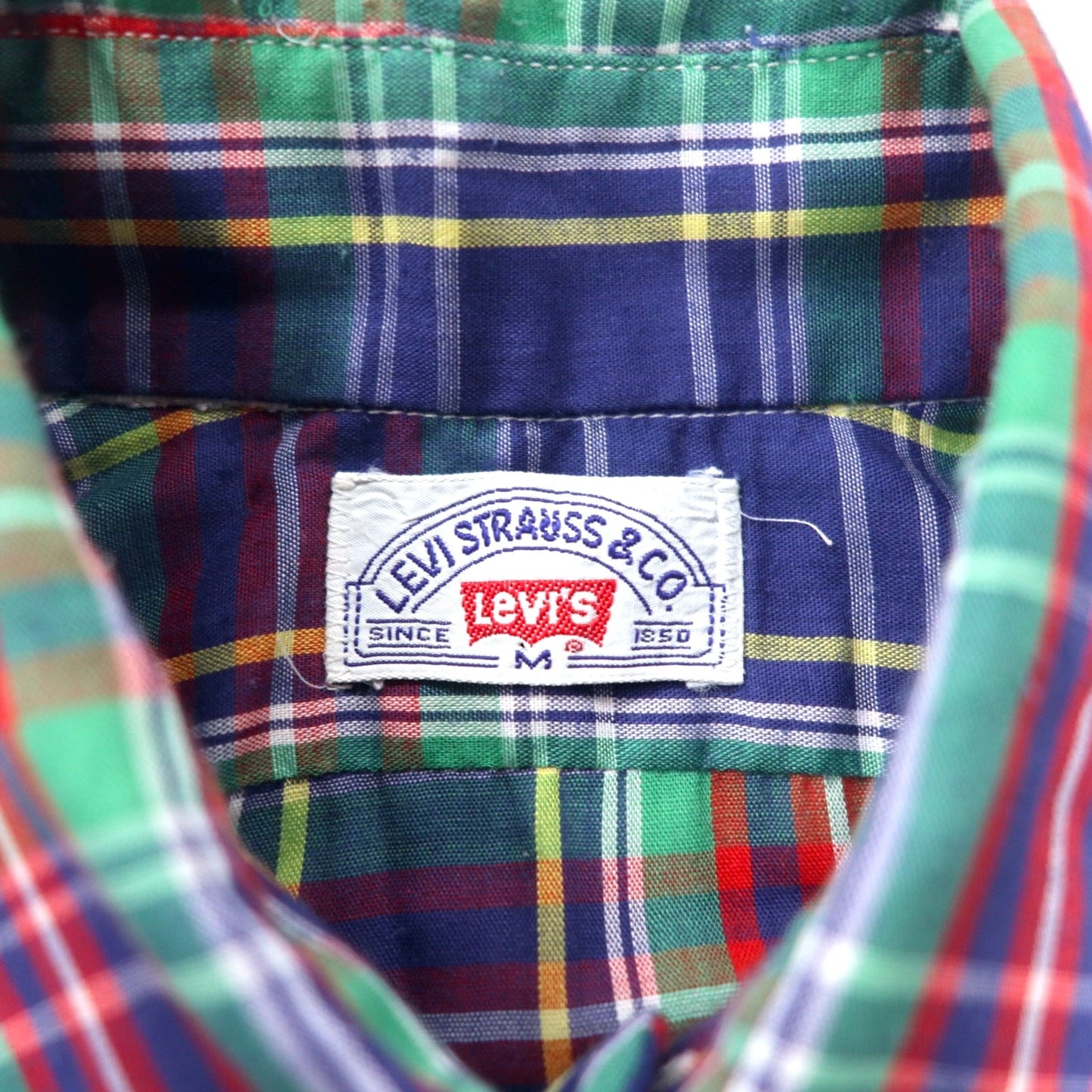 Levi's 1970s Western Shirt, Size M, Multicolor Check, Collar Filler, White Tab