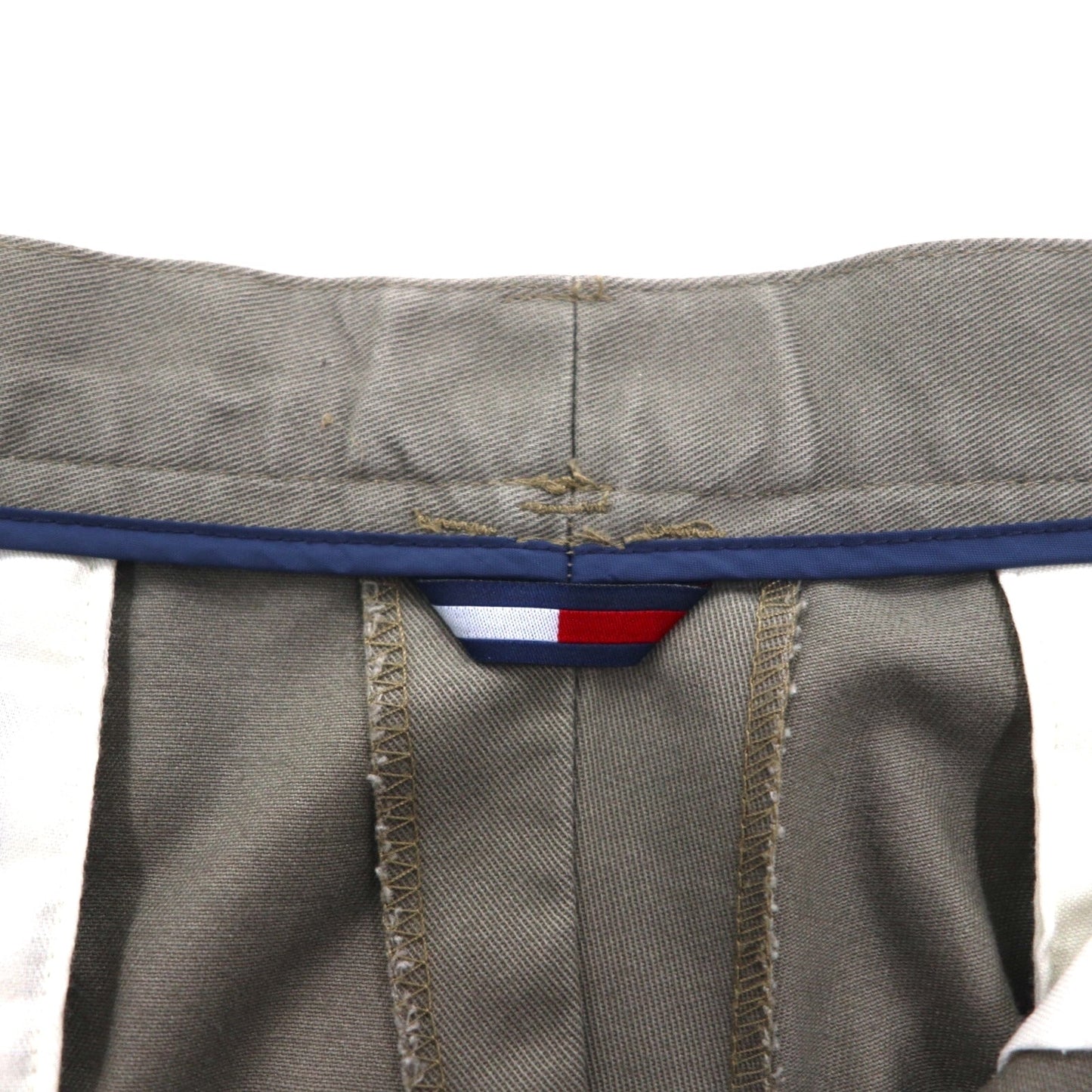 TOMMY HILFIGER 90年代 2タック ワイド チノパンツ L ベージュ コットン プリーツ センタープレス