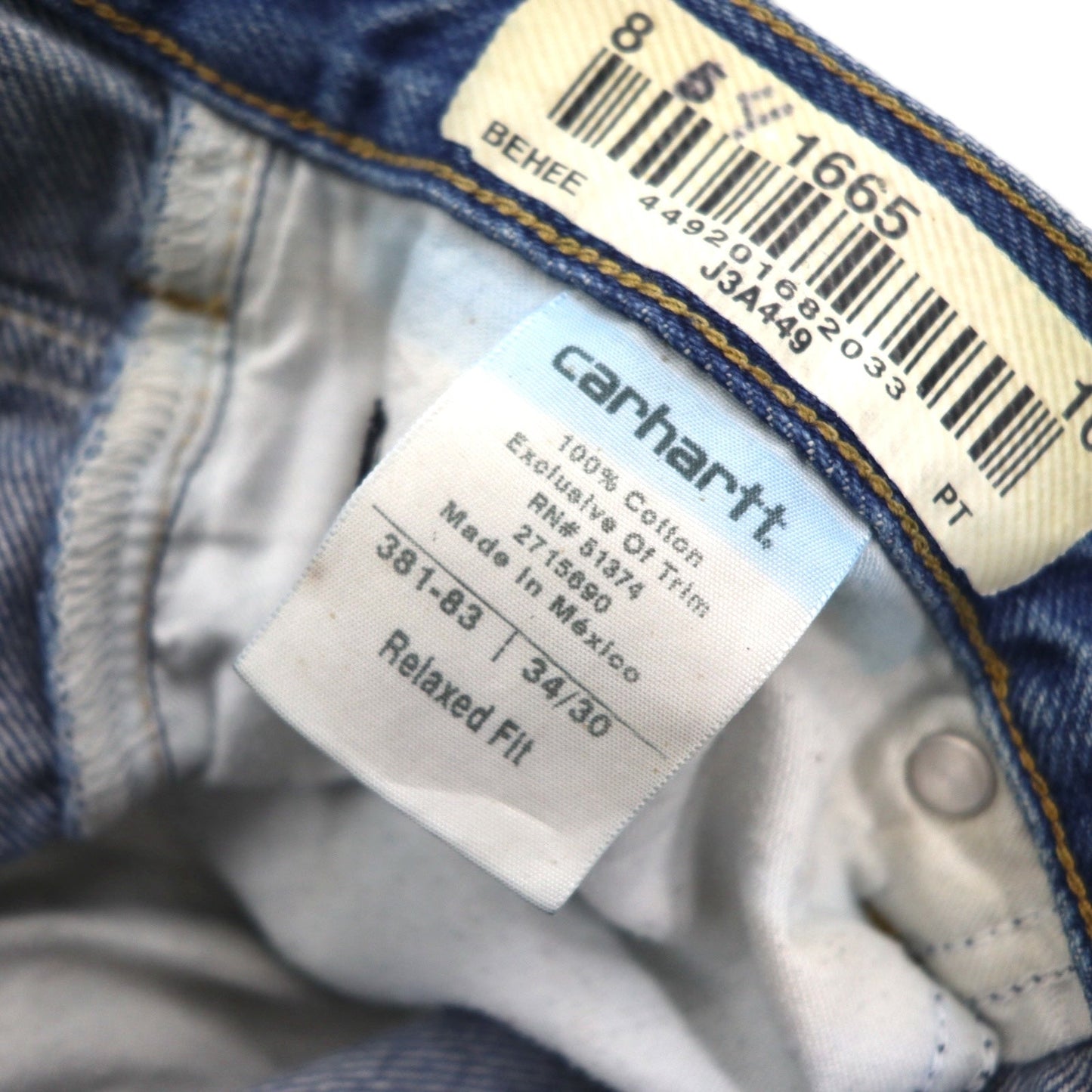 carhartt バギー リラックスフィット デニムパンツ ジーンズ L インディゴ テーパード 381ｰ83