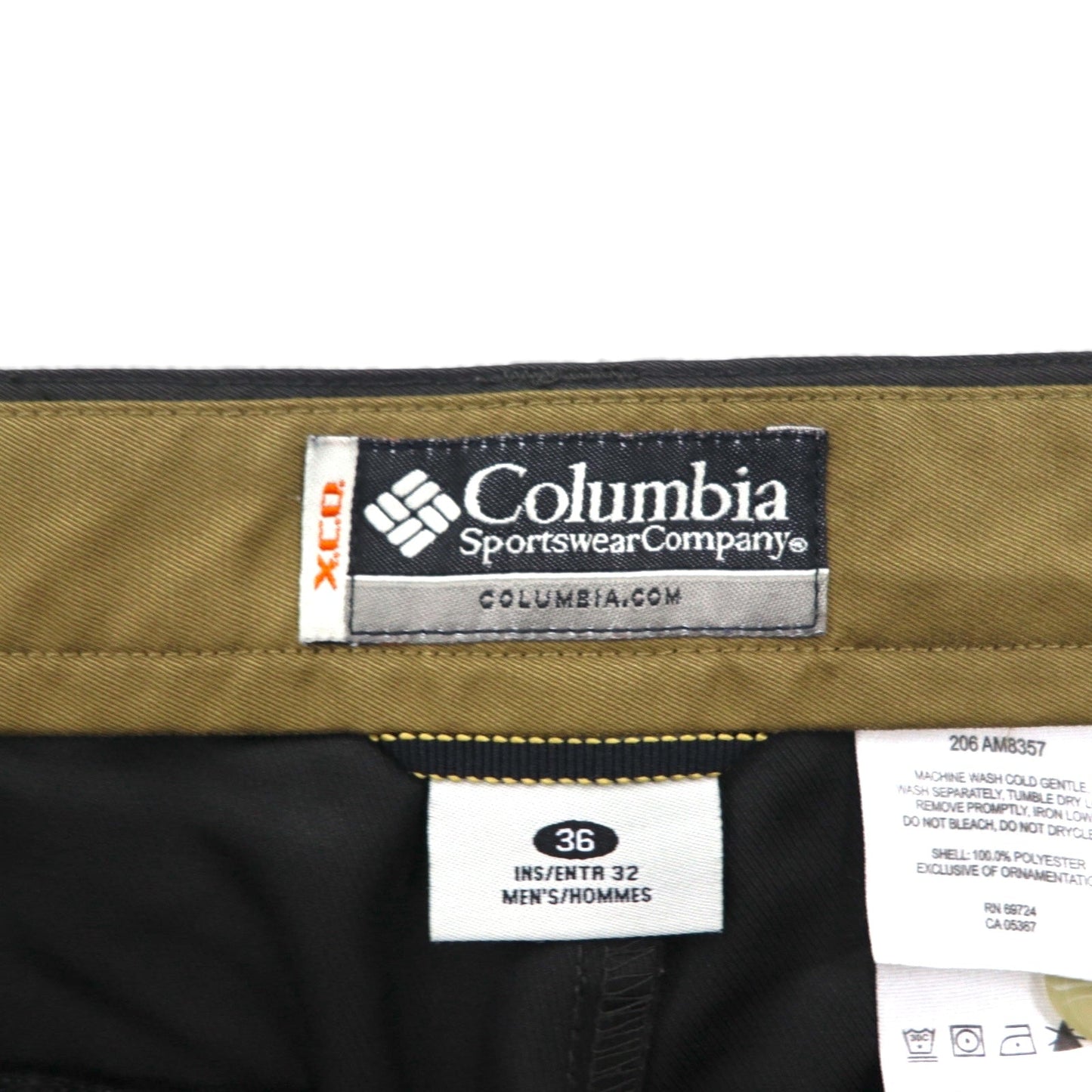 Columbia 90年代 ピーチスキン タック ワイド スラックス パンツ L ブラウン 防水 XCO AM8357  ユーティリティーポケット