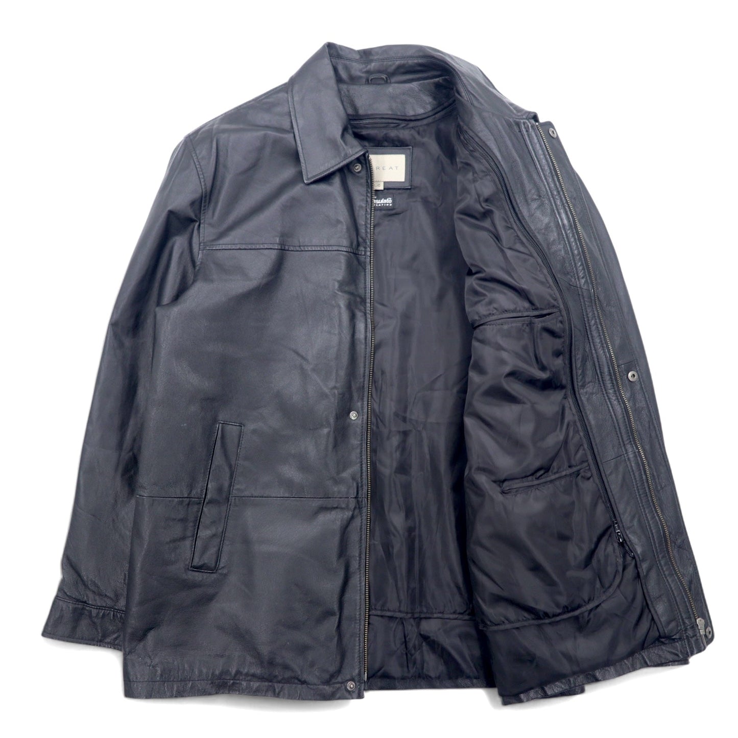 RETREAT レザー カーコート Thinsulate INSULATION 中綿 ジャケット L ブラック レザー ライナー着脱式