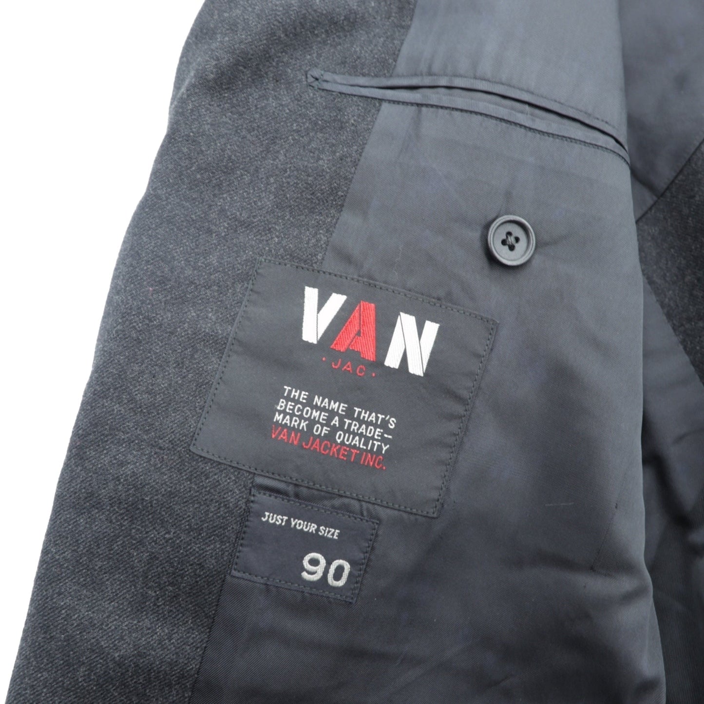 VAN -JAC- 3B テーラードジャケット ブレザー S グレー ウール