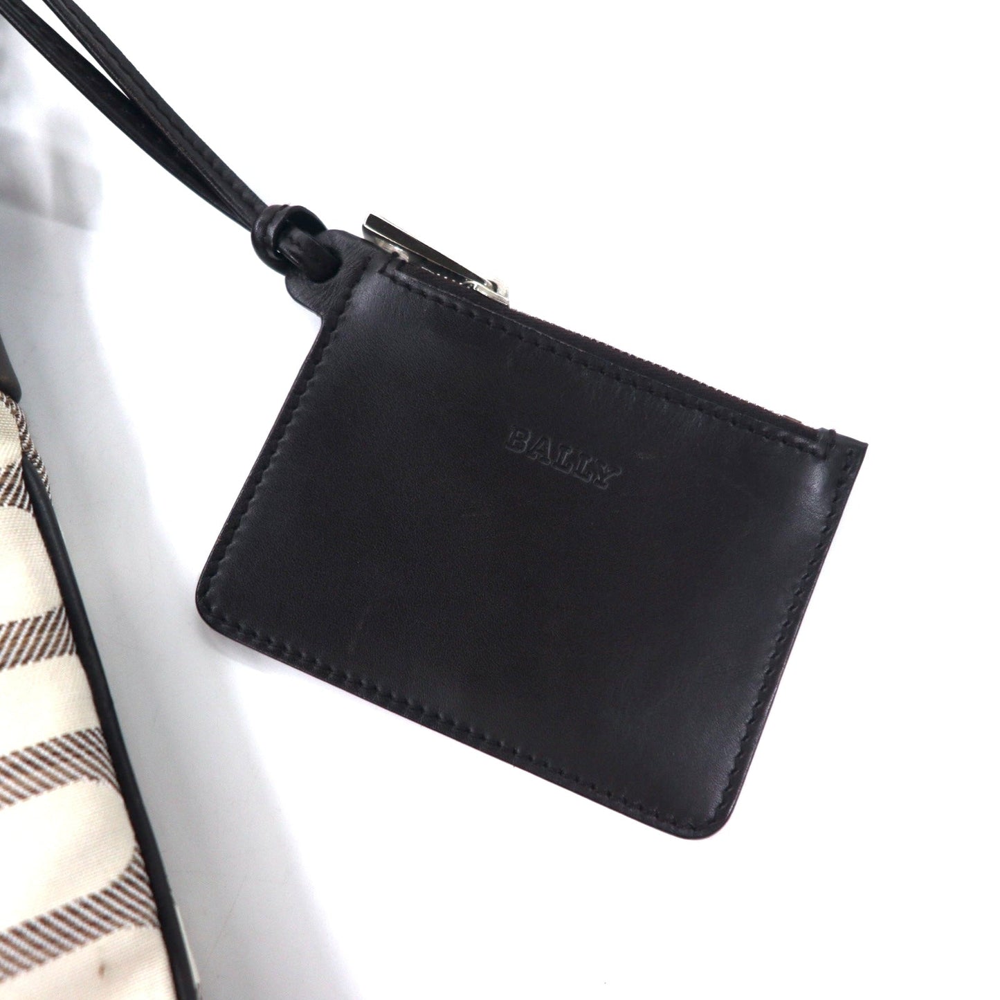 BALLY Made in Italy B Mark Shoulder Bag Beige Canvas Leather BRIANA GBCK