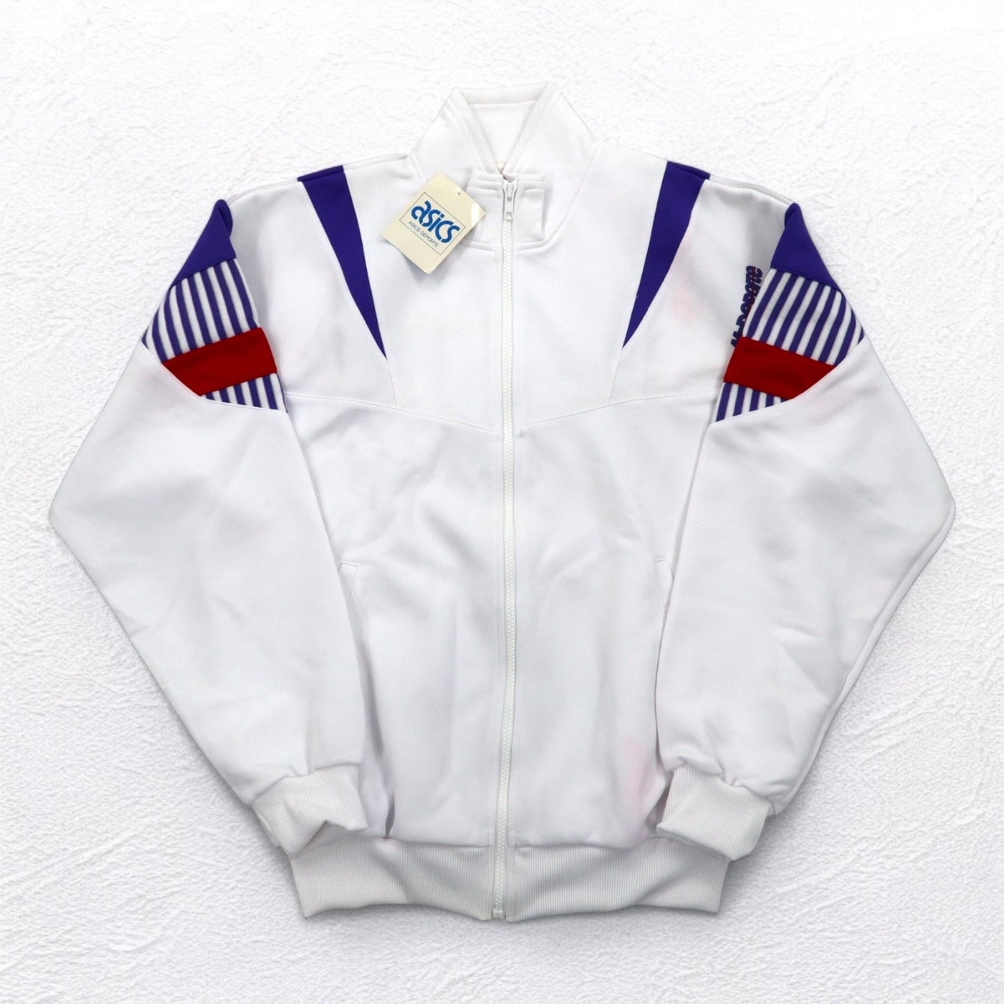 Mr DEPORTE ( asics ) 90年代 トラックジャケット ジャージ XL ホワイト ポリエステル 未使用品