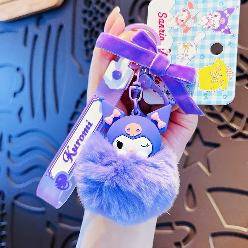 Sanrio Fur Ribbon keyring / サンリオファーリボンキーホルダー
