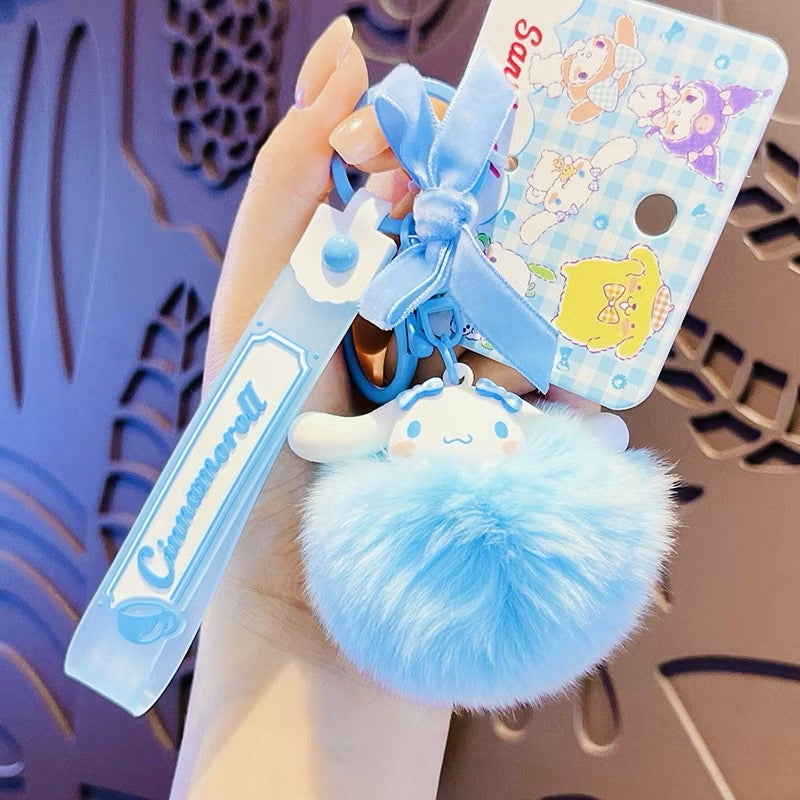 Sanrio Fur Ribbon keyring / サンリオファーリボンキーホルダー