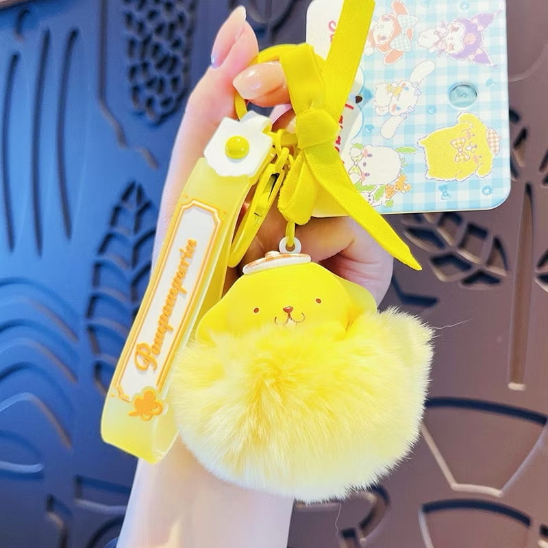 Sanrio Fur Ribbon keyring / サンリオファーリボンキーホルダー