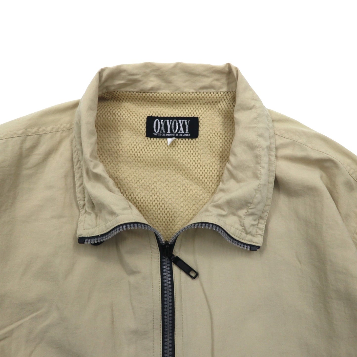 90s OXYOXY Half-Zip Anorak Jacket, Size M, Beige, Nylon, Drawcord