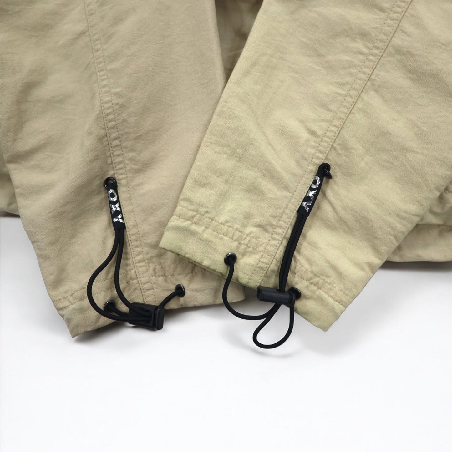 90s OXYOXY Half-Zip Anorak Jacket, Size M, Beige, Nylon, Drawcord