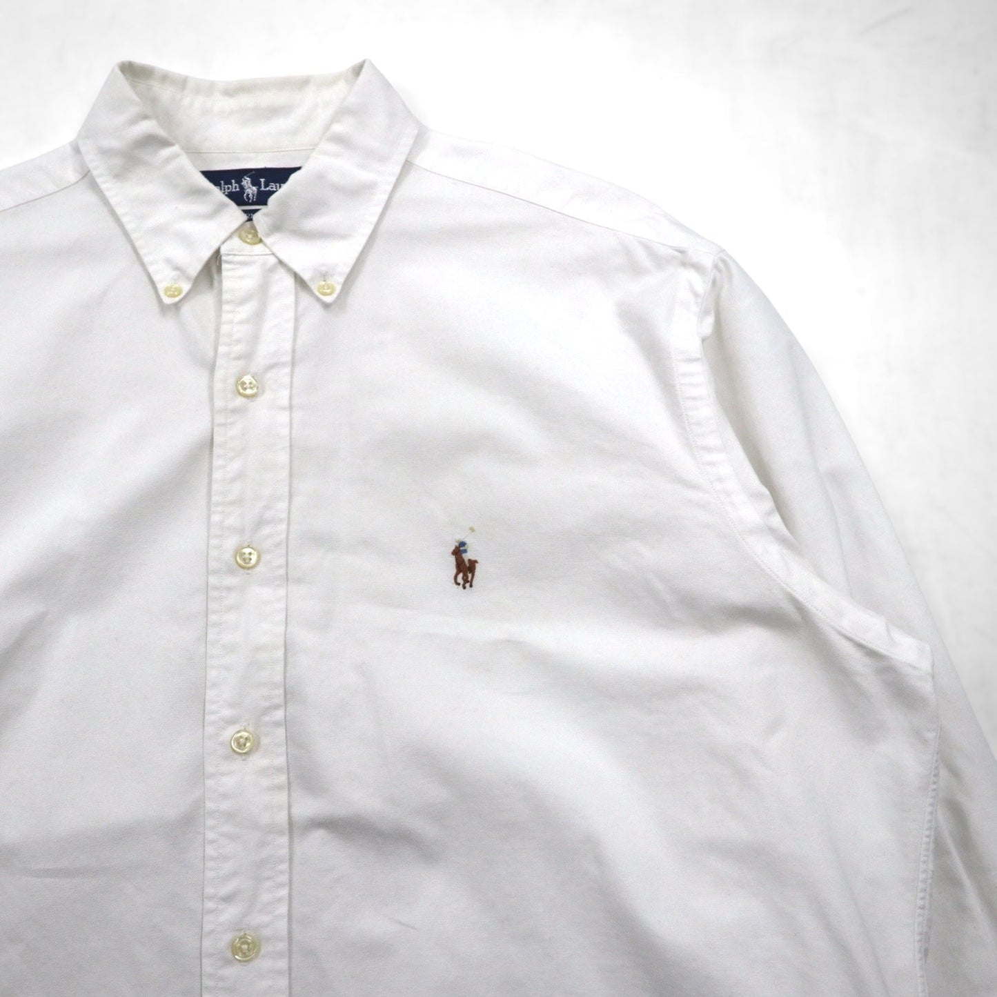 Ralph Lauren 90年代 オックスフォード ボタンダウンシャツ XL ホワイト YARMOUTH スモールポニー刺繡