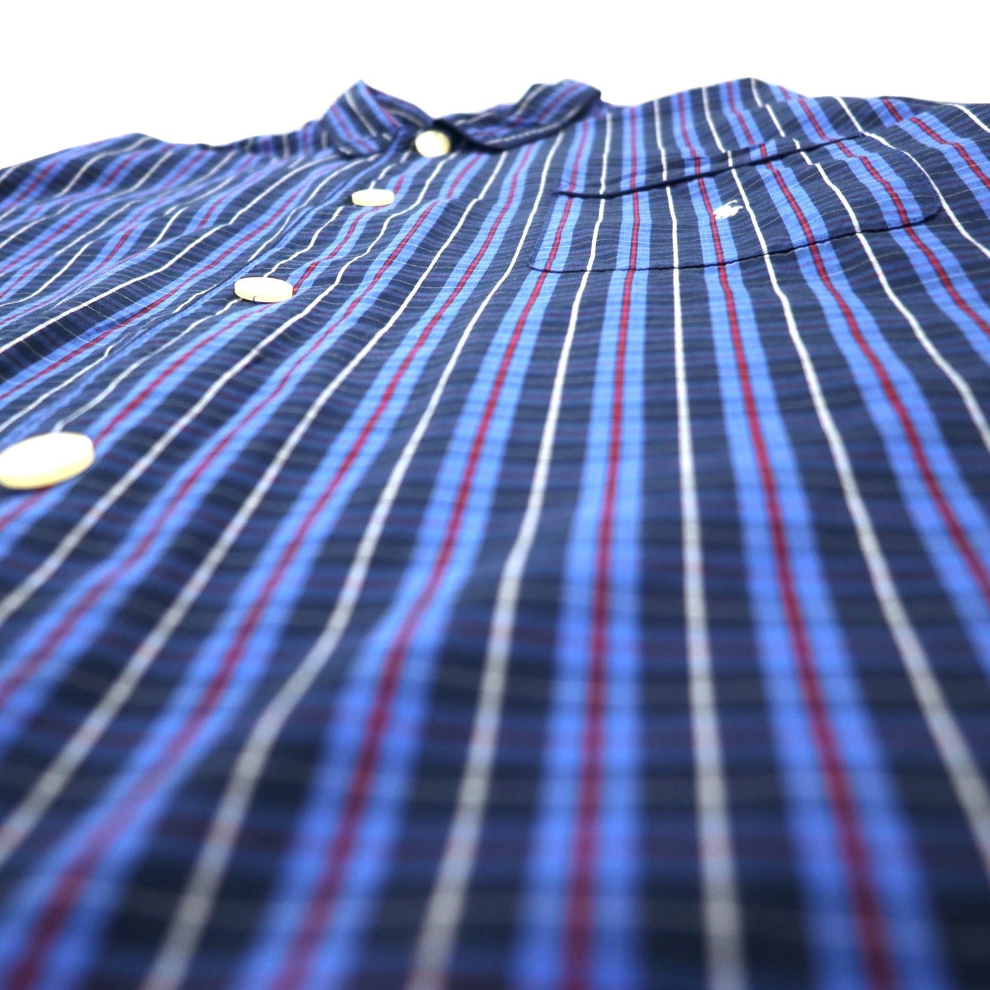 POLO RALPH LAUREN Box Pajama Shirt, Size M, Blue Check Cotton with Small Pony Embroidery