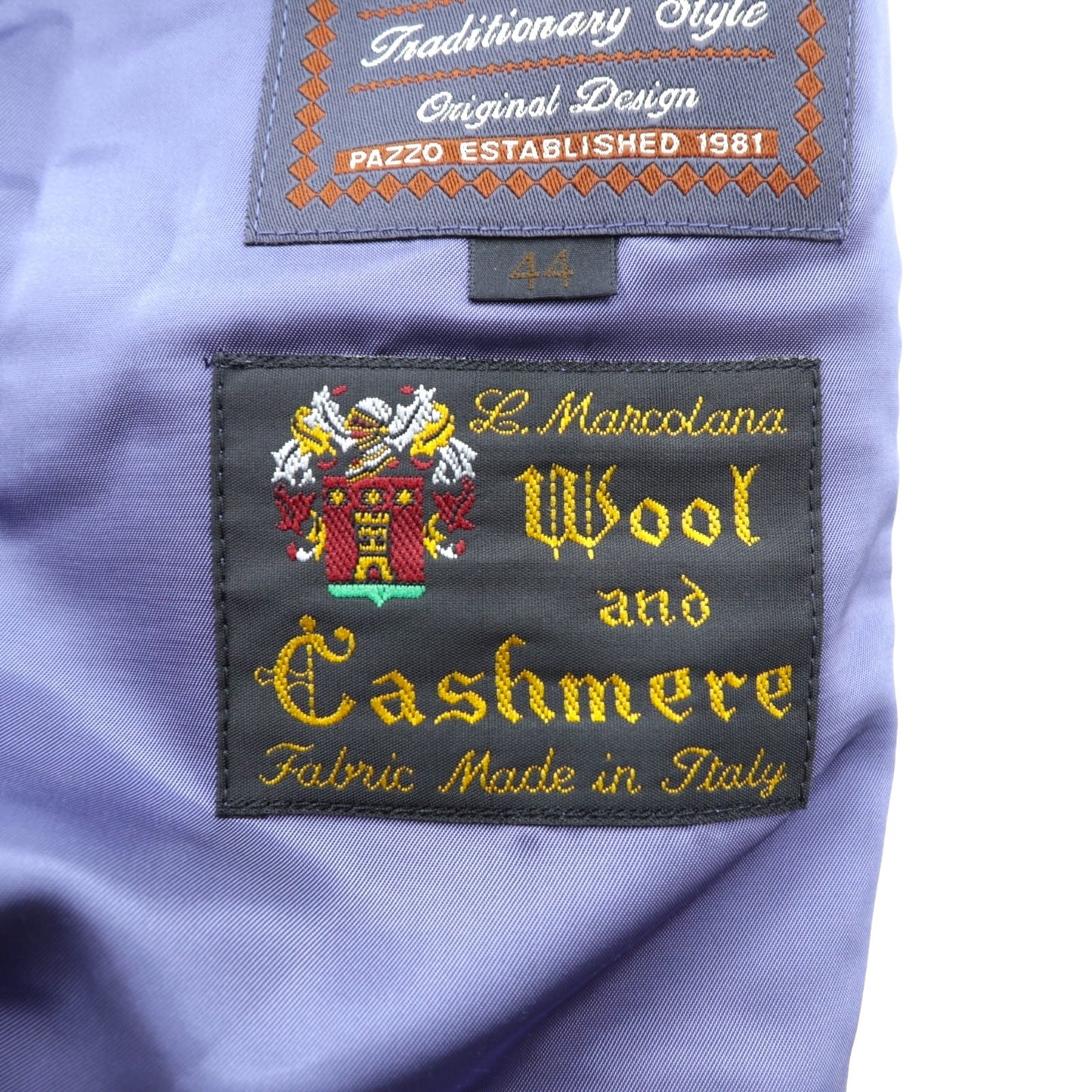 PAZZO 90年代 日本製 ヴィンテージ カシミア 4B テーラードジャケット ブレザー XL チェック Marcolana Wool and Cashmere