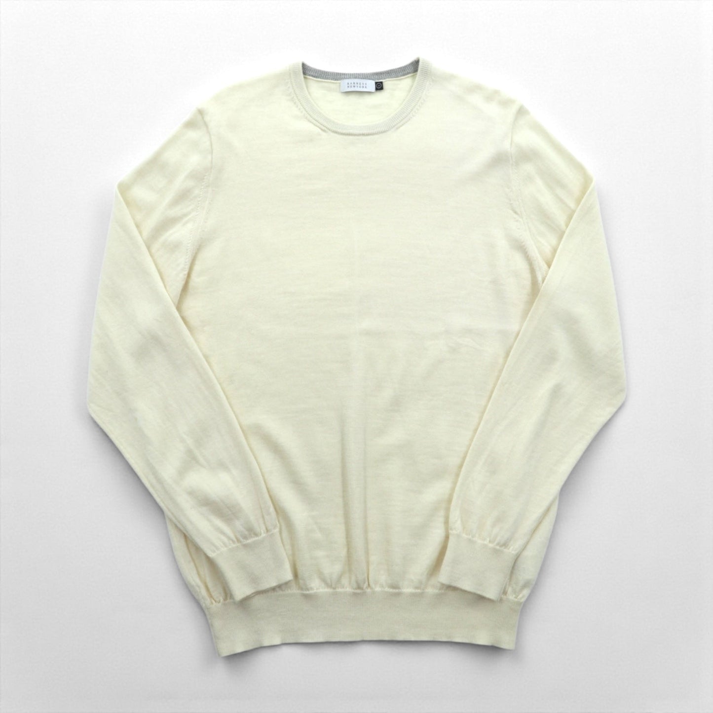 BARNEYS NEW YORK 日本製 ニット セーター L ホワイト ウール 23538519
