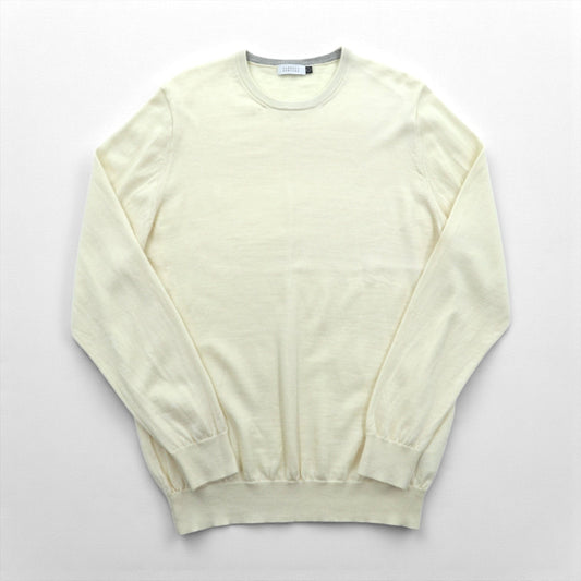 BARNEYS NEW YORK 日本製 ニット セーター L ホワイト ウール 23538519