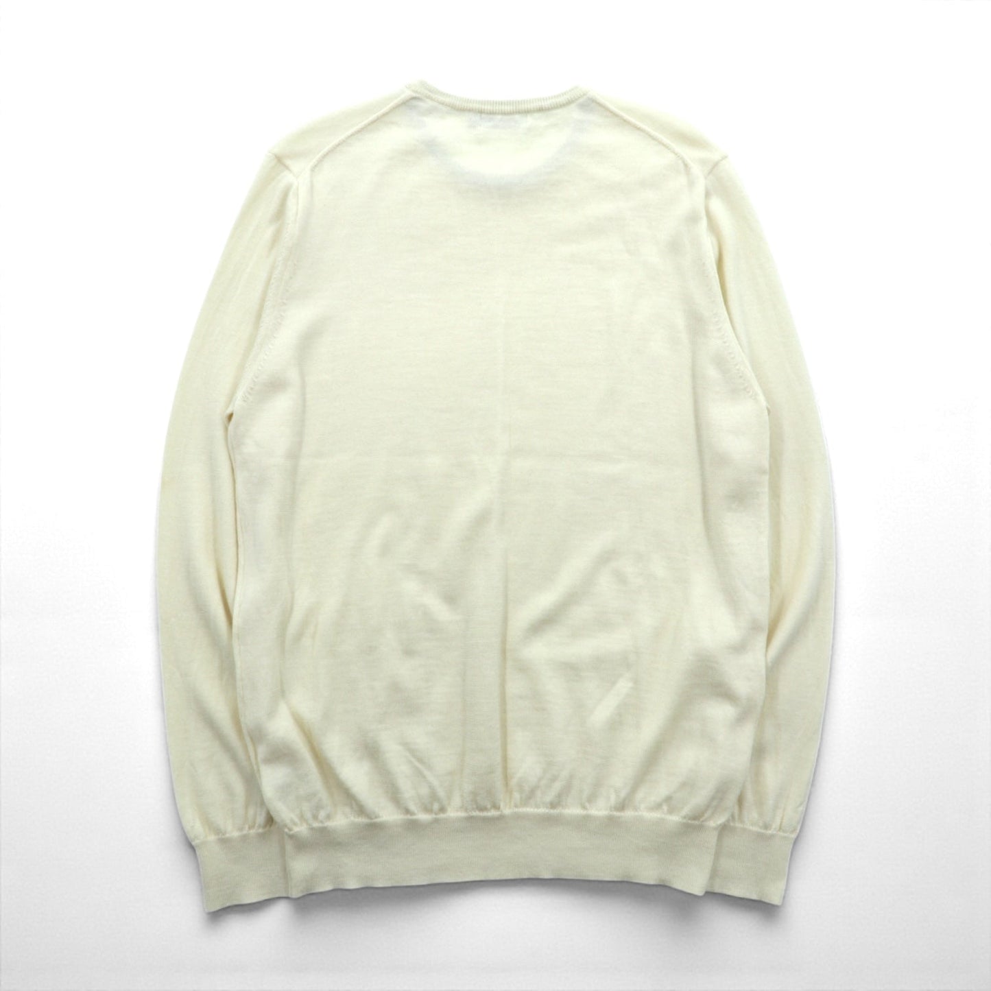 BARNEYS NEW YORK 日本製 ニット セーター L ホワイト ウール 23538519