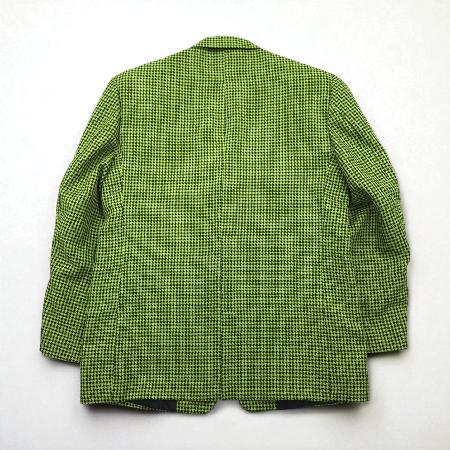 80s Italy Vintage Blazer Dino Divinch 千鳥格子 ブレザー 4B テーラードジャケット XL イエロー ハウンドトゥース チェック