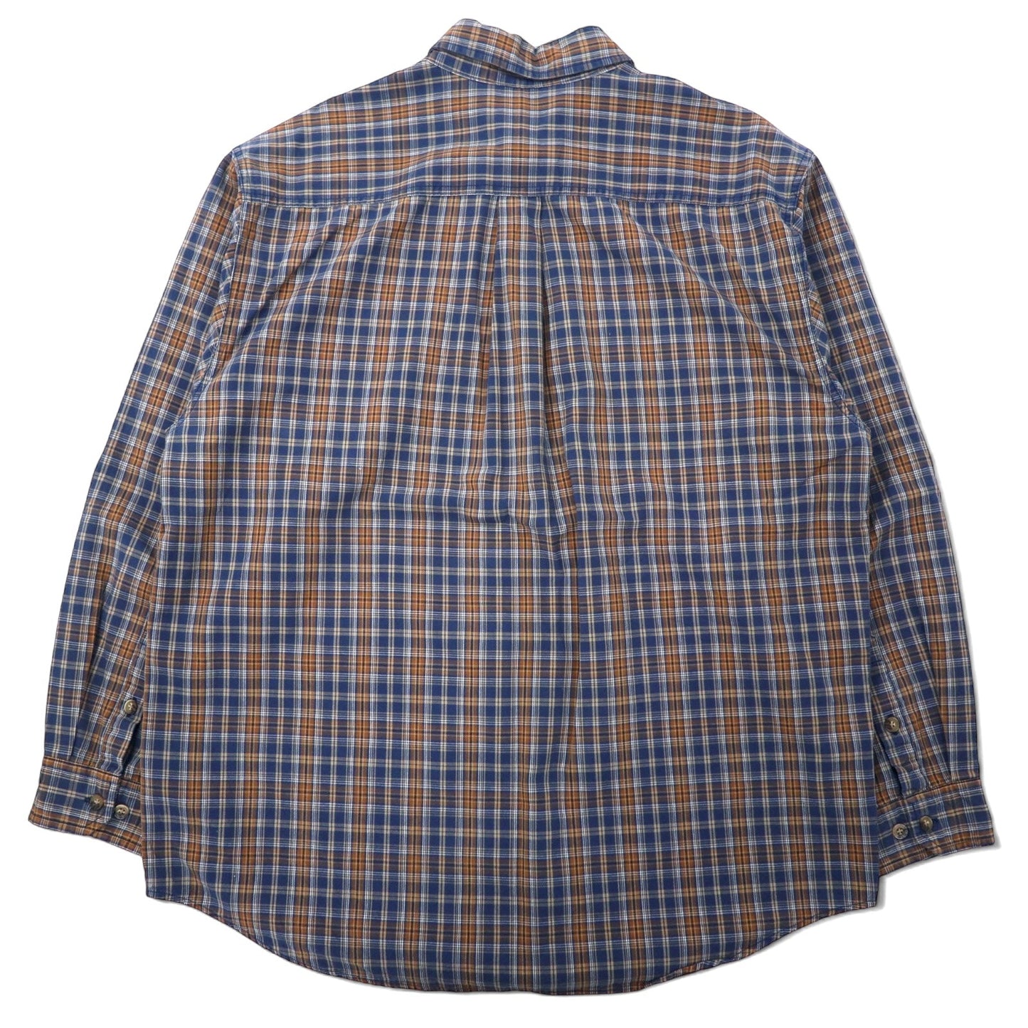 Carhartt Flannel Work Shirt, Large, Navy and Brown, Cotton, Oversized