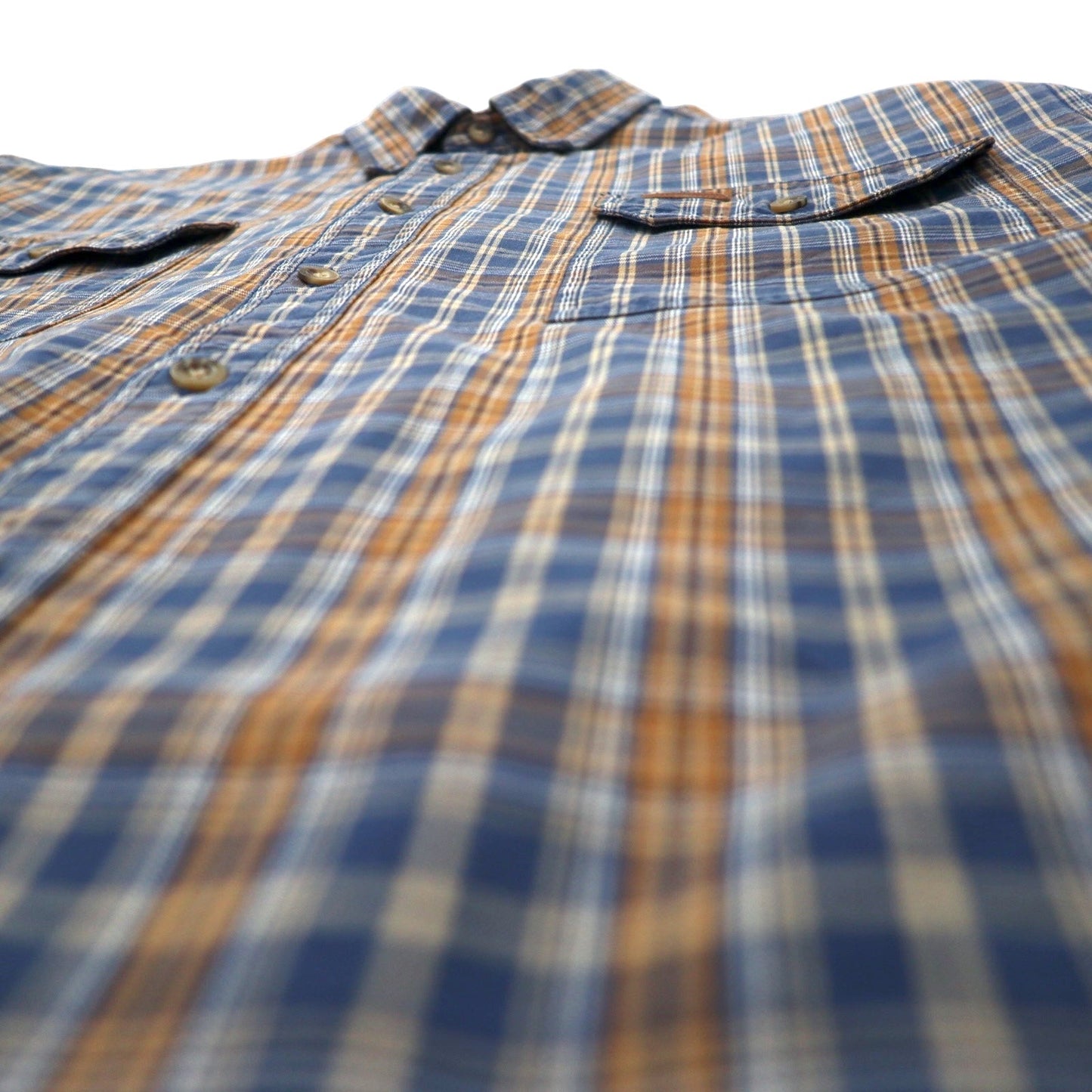Carhartt Flannel Work Shirt, Large, Navy and Brown, Cotton, Oversized