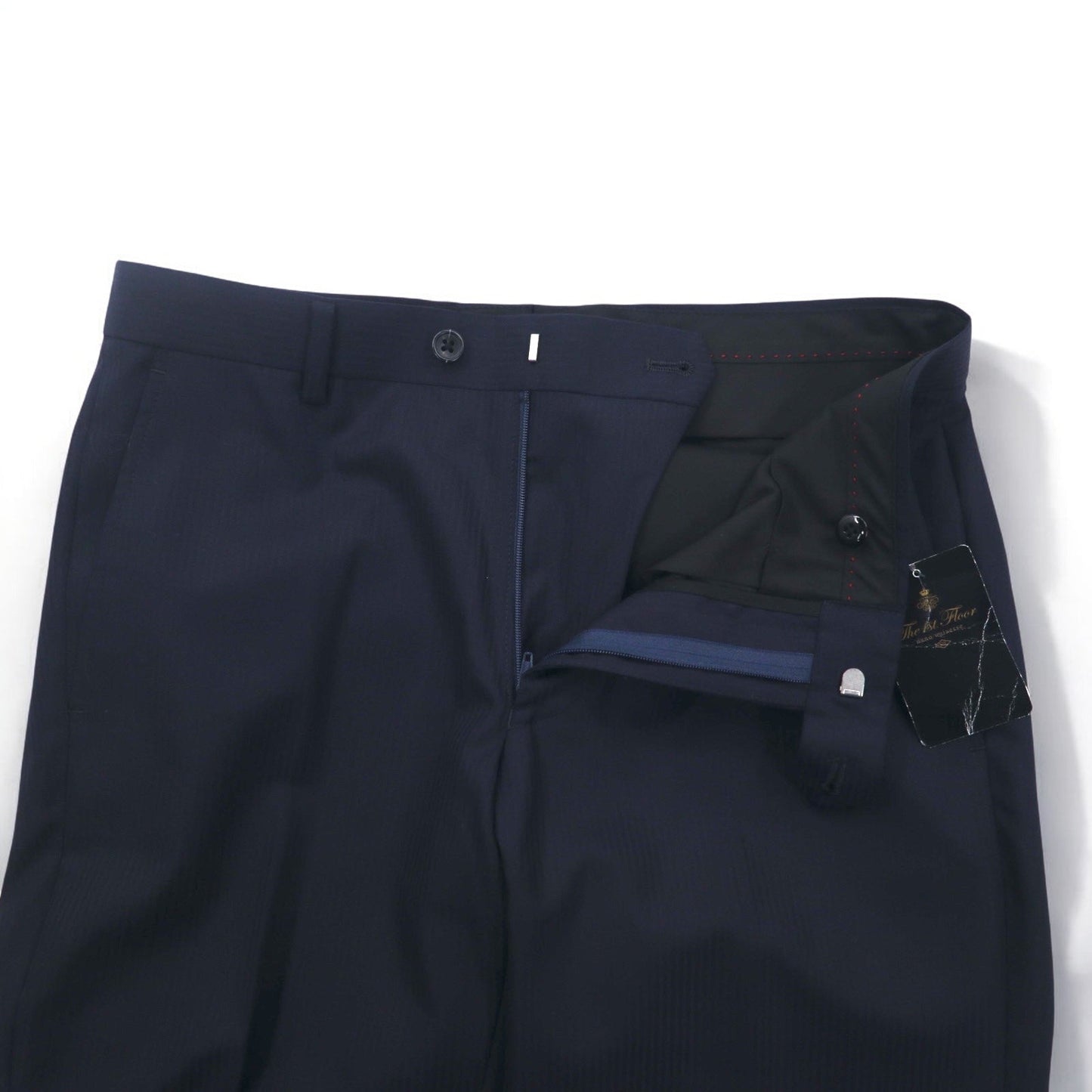 nano universe The 1st Floor Slim Stretch Slacks, Size M, Navy Stripe, NUF61LP0042H0, Unused