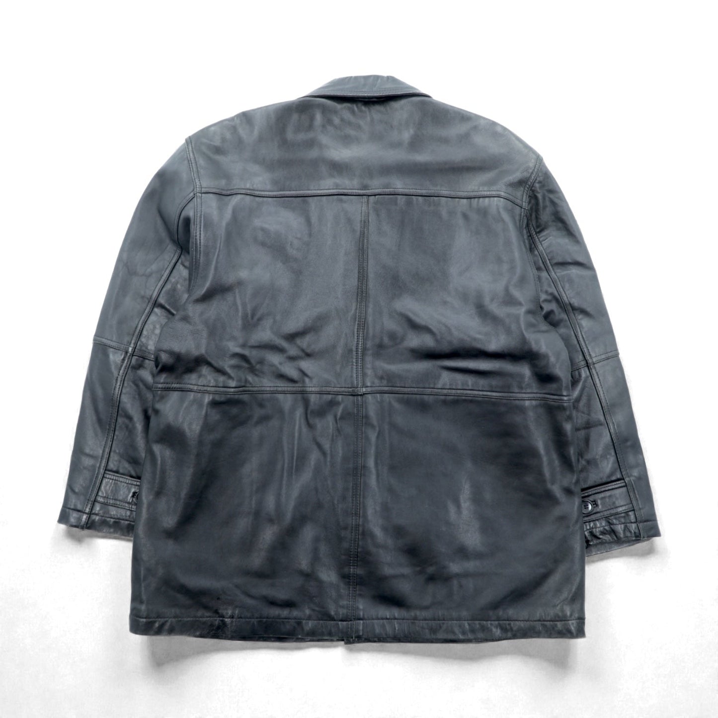 U.S. AIR FORCE COMMANDING OFFICER レザー カーコート ジャケット XL ブラック