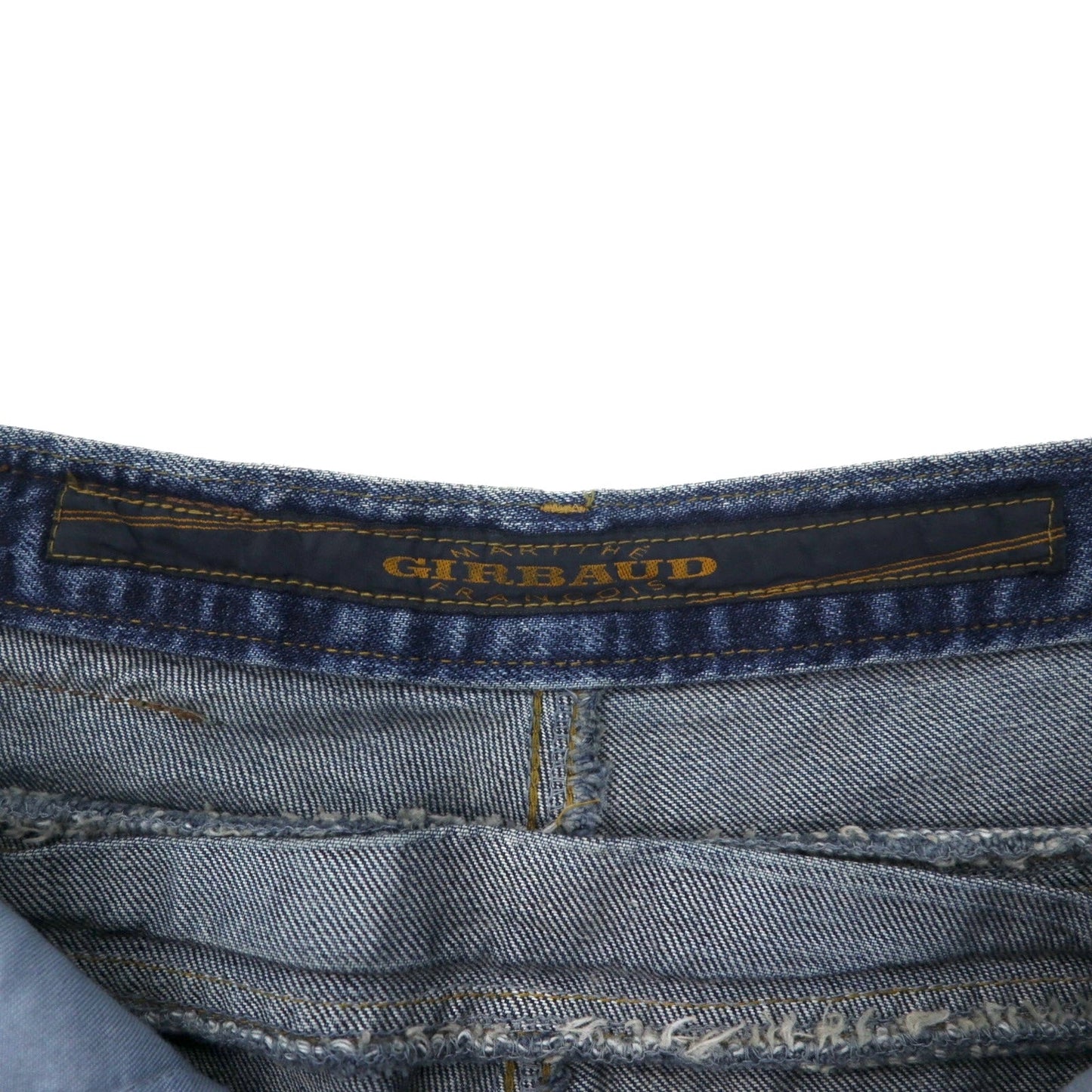 MARITHE FRANCOIS GIRBAUD Baggy Tapered Denim Pants, Size S, Blue, Cotton, Zipper Fly, Made in Japan